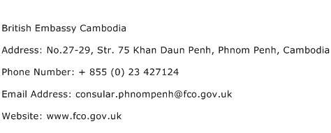 British Embassy Cambodia Address, Contact Number of British Embassy ...