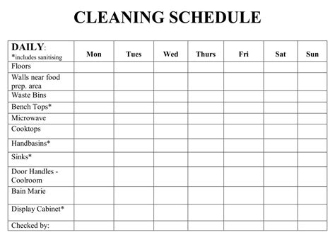 Daily House Cleaning Checklist Printable