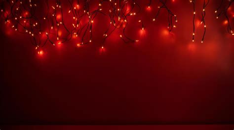 Red Background with christmas lights Illustration 22336271 Stock Photo ...