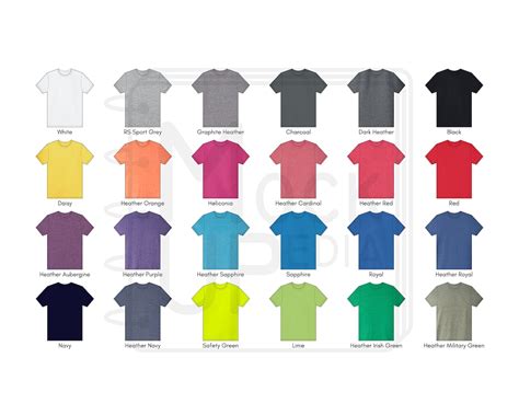Gildan Soft Style Color Chart