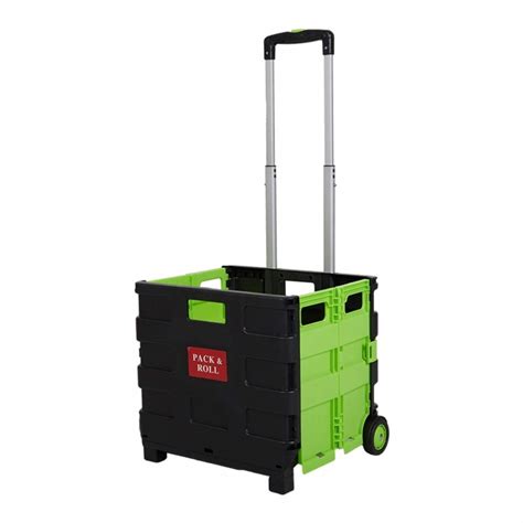 Cart Wheeled Rolling Crate Utility collapsible basket with handle ...