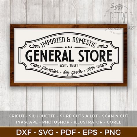 General Store Sign SVG Cut File for Vintage Rustic Home Decor - Etsy