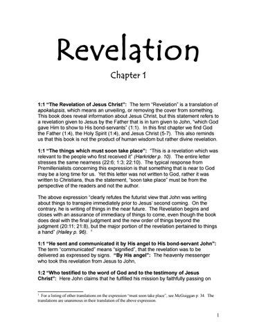 Revelation Chapter 1/Commentary by Mark Dunagan - Issuu