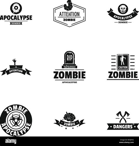 Zombie apocalypse logo set, simple style Stock Vector Image & Art - Alamy
