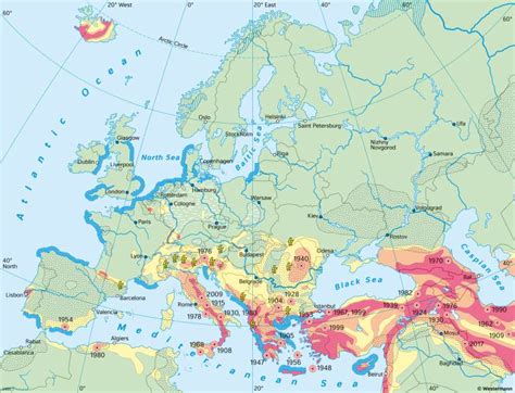 Diercke Weltatlas - Kartenansicht - Europe - Natural hazards and risks ...