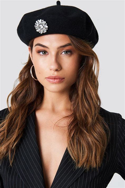 Embellished Beret Hat Black | Sombreros de moda, Boina mujer, Sombreros ...