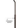 Tawny Zebrawood Bronze Downbridge Arc Floor Lamp - #65J36 | Lamps Plus