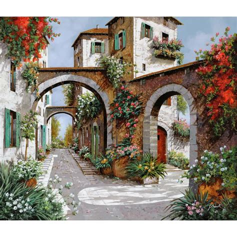 Beautiful oil painting handmade canvas artwork Tre Archi modern art Italian landscapes cottage ...