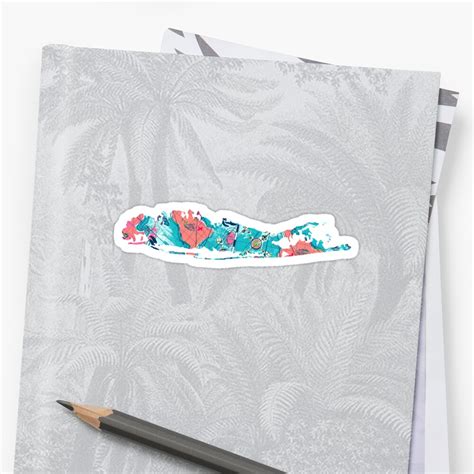 "Long Island Map Print Outline " Sticker by christyefox | Redbubble