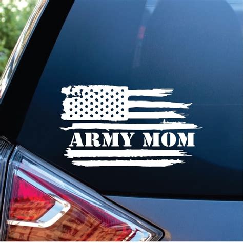 Army Mom Weathered Flag Military Window Decal Sticker | Custom Made In ...