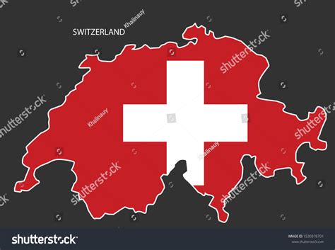 Sticker Outline Map Switzerland Flag Switzerland Stock Vector (Royalty Free) 1530378701 ...