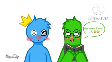 part 3 Green💚 and Blue💙 y Purple💜 and Orange🧡 and player😊(Rainbow friends Roblox animation ...