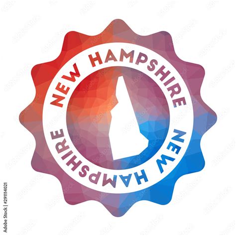 New Hampshire low poly logo. Colorful gradient travel logo of the us ...