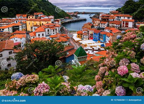 Cudillero, Picturesque Fishing Village at Sunset, Asturias, Spain Stock ...