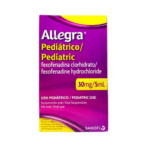 ALLEGRA PEDIATRICO 30MG/5ML FCO X 150 ML - Super Farmacias Medco ...