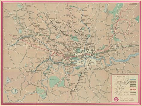 London Transport Underground map #3 1939 old vintage plan chart