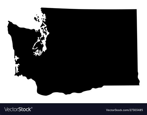 Washington state silhouette map Royalty Free Vector Image