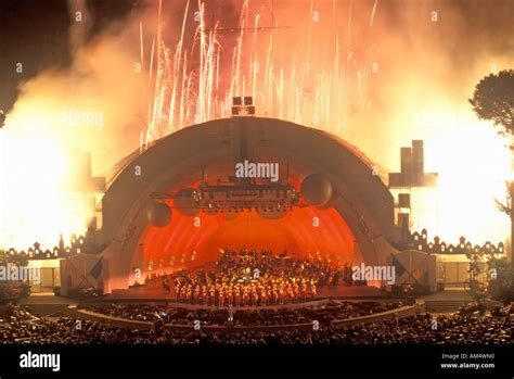 1812 Overture with fireworks at the Hollywood Bowl Los Angeles California Stock Photo - Alamy