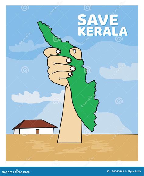 Save Kerala from Flood Protect Kerala Map on Hand Vector Drawing Stock Vector - Illustration of ...