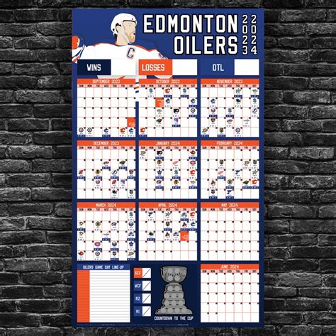 Oilers 2023-2024 Schedule dry Erase Calendar - Etsy