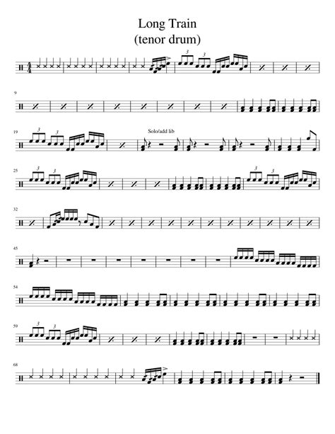 Long Train (tenor drum) Sheet music for Tenor drum (Solo) | Download ...