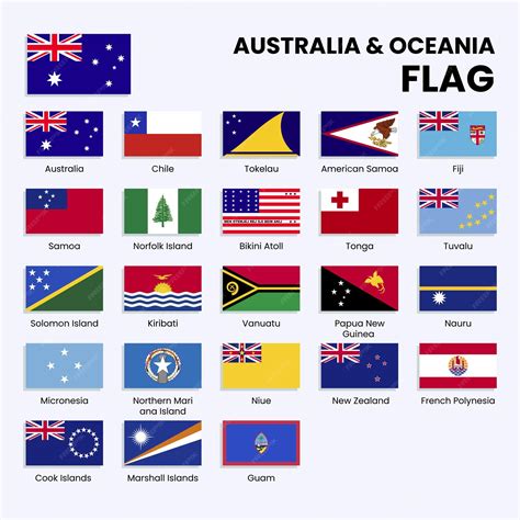 Premium Vector | Australia amp Oceania Countries flags collection