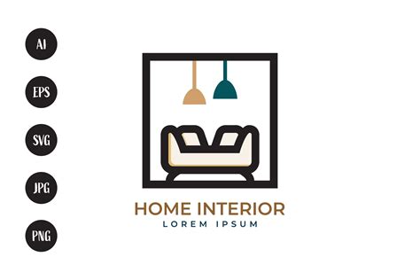 Home Decoration Interior Logo Design Graphic by sabavector · Creative ...