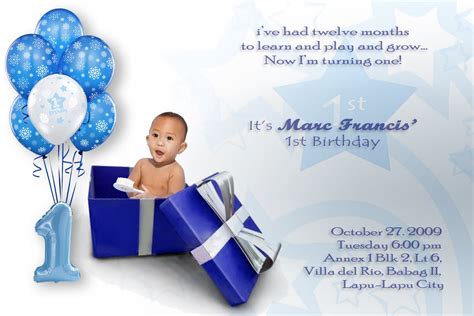 Pics Photos - Baby Boy First Birthday Invitations