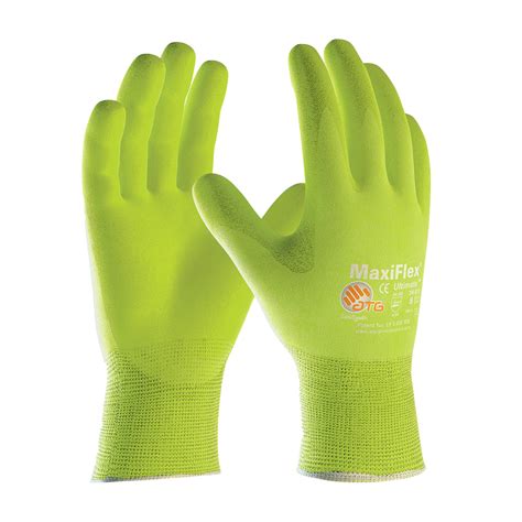 MaxiFlex® Ultimate™ 34-874FY Hi-Vis Seamless Nitrile Grip Gloves – YourGloveSource.com