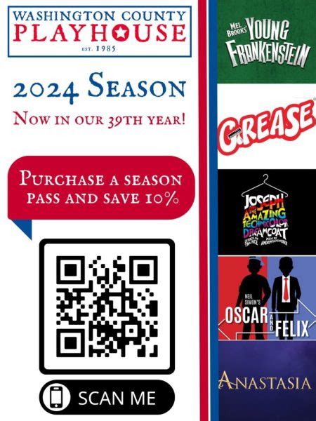 Theatre News: Washington County Playhouse Dinner Theater Announces Its 40th Season in 2024 ...