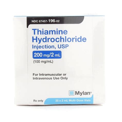 Thiamine HCl, B-1, 100mg/mL, MDV, 2mL Vial | McGuff Medical Products