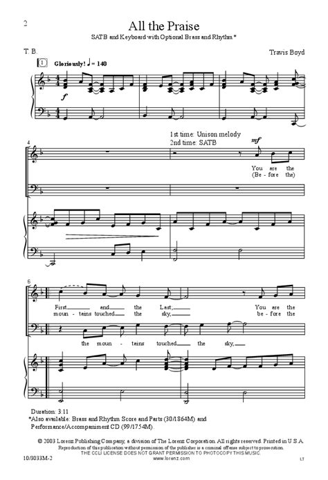 All the Praise (SATB ) by Travis Boyd| J.W. Pepper Sheet Music