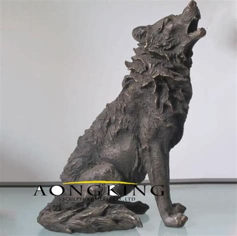 Outdoor Indoor Decoration Art Cast Bronze Antique Wolf Statue - bronze