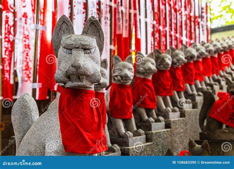 Inari fox statues stock photo. Image of celebration - 158683390