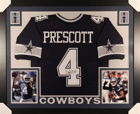 Dak Prescott Signed Cowboys 35x43 Custom Framed Jersey (JSA COA ...