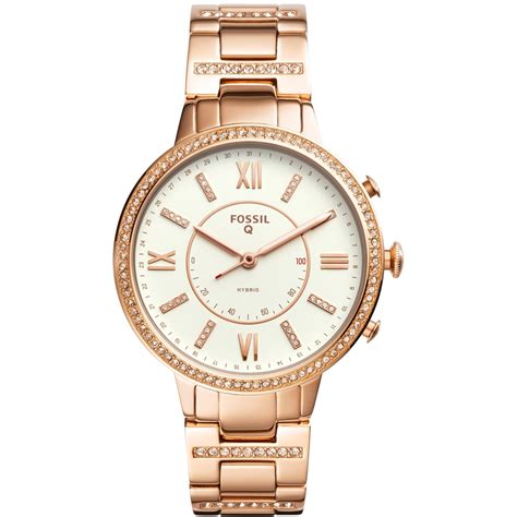 Best Buy: Fossil Q Virginia Hybrid Smartwatch 36mm Stainless Steel Rose ...