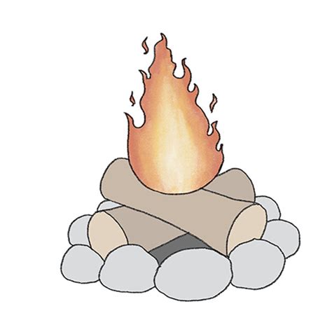 How to Draw a Campfire - Easy Drawing Tutorial For Kids