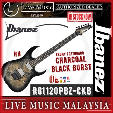 Ibanez Premium RG1120PBZ Solidbody Electric Guitar - Charcoal Black Burst (RG1120PBZ-CKB)