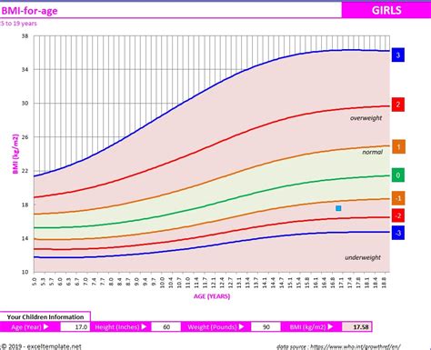 BMI Chart for Teens and Children » ExcelTemplate.net