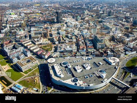 Aerial view, Limbecker Platz Shopping Centre, ECE, Essen city, city center, Essen, Ruhr, North ...