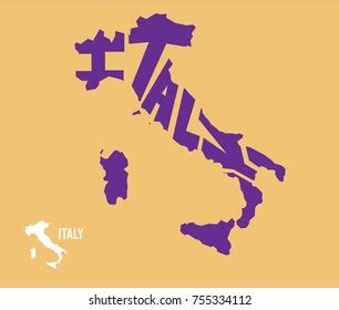 Italy Map Name Stock Vector (Royalty Free) 755334112 | Shutterstock