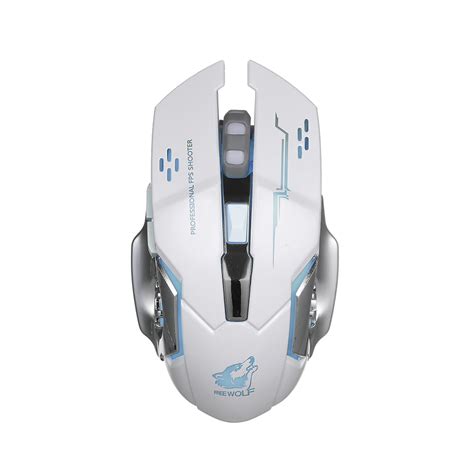 Free Wolf Wireless Gaming Mouse 2400DPI 7 Breathing Lights Adjustable DPI Mice with 2.4G and 10m ...