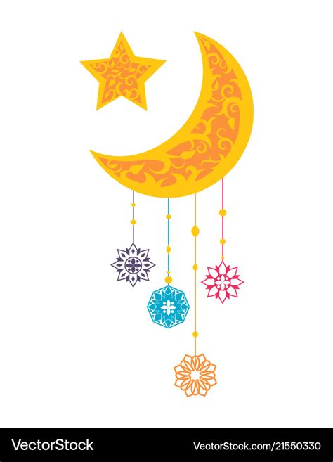 Ramadan kareem sightings of crescent moon star Vector Image