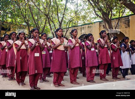 Arunachala, Tiruvannamalai, Tamil Nadu in India, January 30, 2018: Indian Public school ...