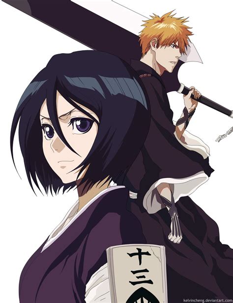 Ichigo and Rukia (Rendered) by KelvinCheng on DeviantArt