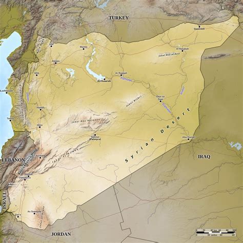 Blue Green Atlas - Free relief map of Syria