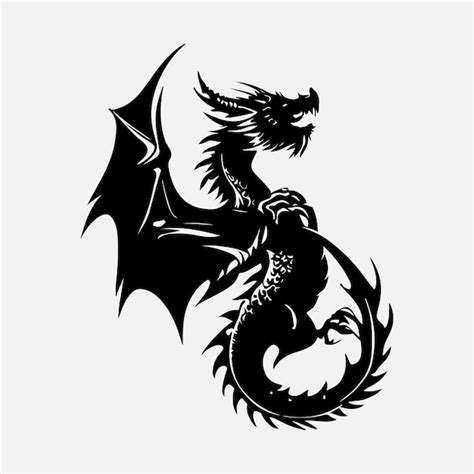 Premium Vector | Black dragon silhouette vector design