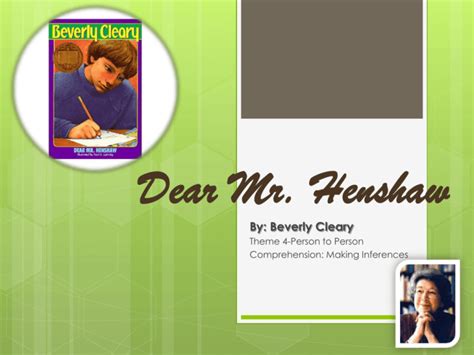 Dear Mr Henshaw