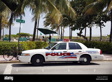 Miami Beach Police car on Ocean Drive in South Beach on Miami Beach ...