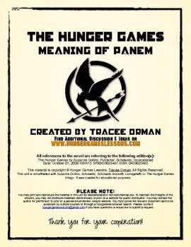 "Hunger Games" Trilogy Meaning of Panem Lesson by Tracee Orman | TpT